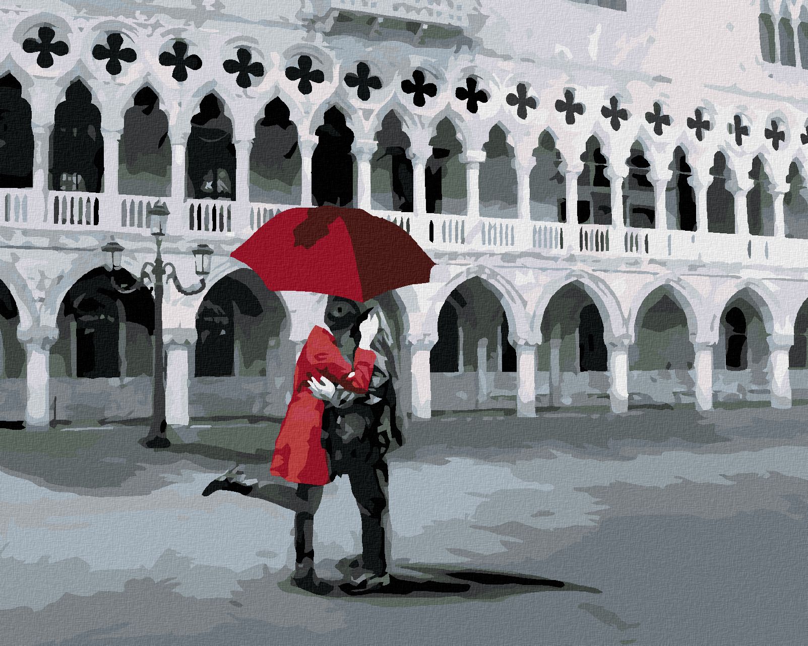 zuty Malování podle čísel - MILENCI V SAN MARCO - Rozměr: 40x50 cm, Rámování: Varianta: bez rámu a bez vypnutí plátna - obrázek 1