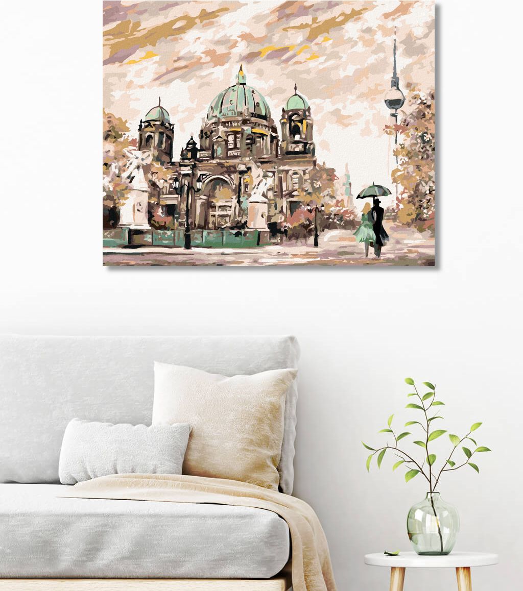 zuty Malování podle čísel - POULIČNÍ POHLED NA BERLÍN - Rozměr: 40x50 cm, Rámování: Varianta: vypnuté plátno na rám - obrázek 2
