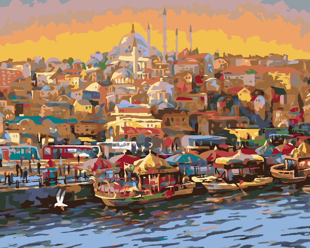 zuty Malování podle čísel - VEČER V ISTANBULU - Rozměr: 40x50 cm, Rámování: Varianta: vypnuté plátno na rám - obrázek 7