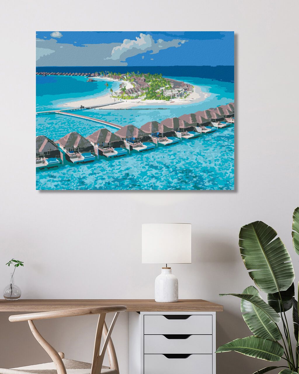 zuty Malování podle čísel - RÁJ NA MALEDIVÁCH - Rozměr: 40x50 cm, Rámování: Varianta: vypnuté plátno na rám - obrázek 5