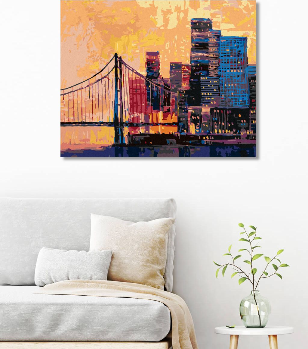 zuty Malování podle čísel - POHLED NA ČÁST SAN FRANCISCA - Rozměr: 40x50 cm, Rámování: Varianta: bez rámu a bez vypnutí plátna - obrázek 4