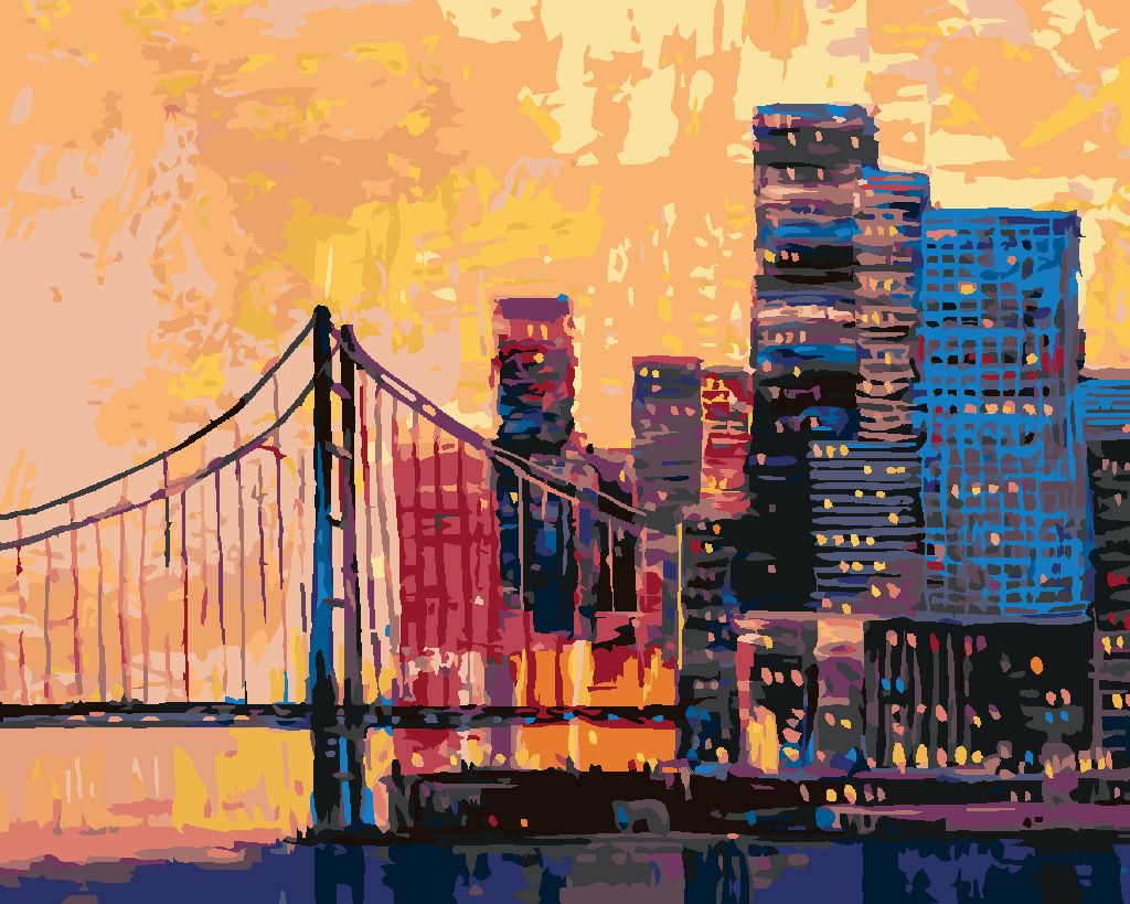 zuty Malování podle čísel - POHLED NA ČÁST SAN FRANCISCA - Rozměr: 40x50 cm, Rámování: Varianta: bez rámu a bez vypnutí plátna - obrázek 7