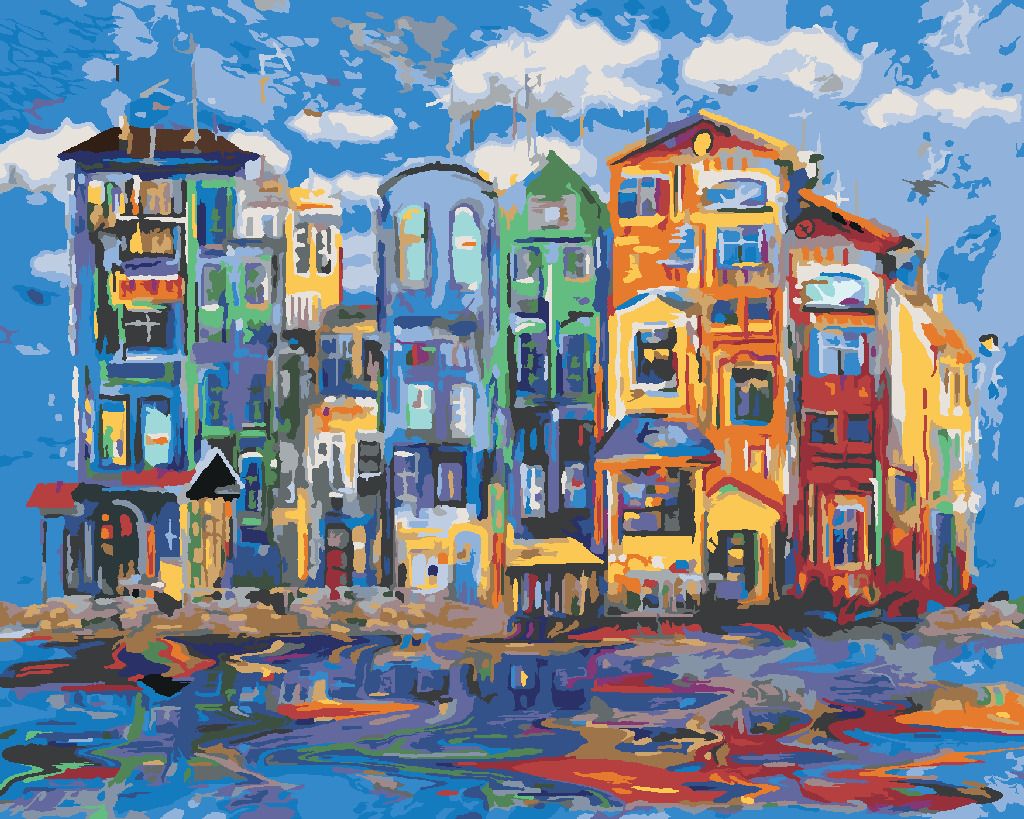zuty Malování podle čísel - AMSTERDAM PO DEŠTI - Rozměr: 40x50 cm, Rámování: Varianta: vypnuté plátno na rám - obrázek 2