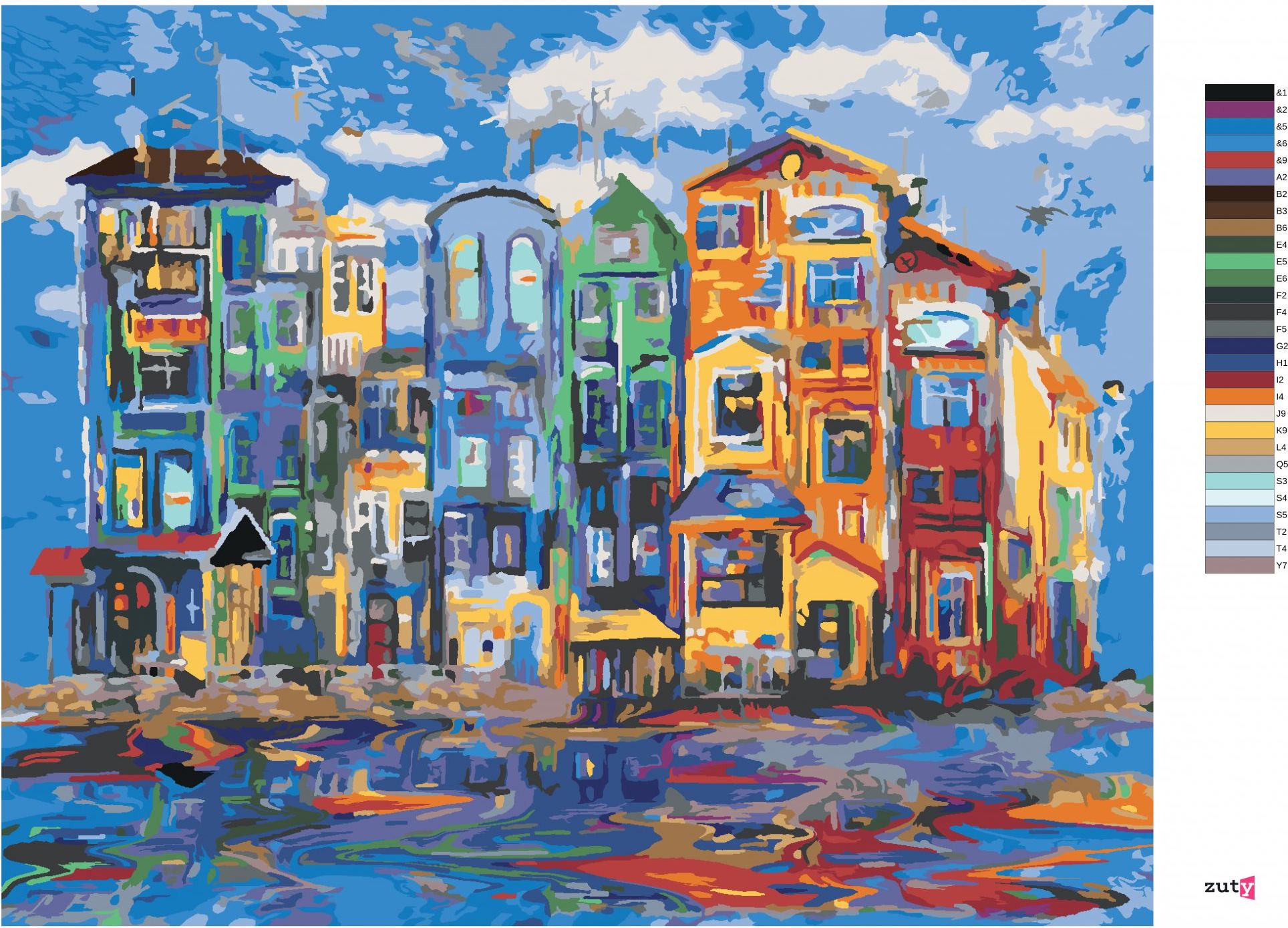 zuty Malování podle čísel - AMSTERDAM PO DEŠTI - Rozměr: 40x50 cm, Rámování: Varianta: vypnuté plátno na rám - obrázek 9