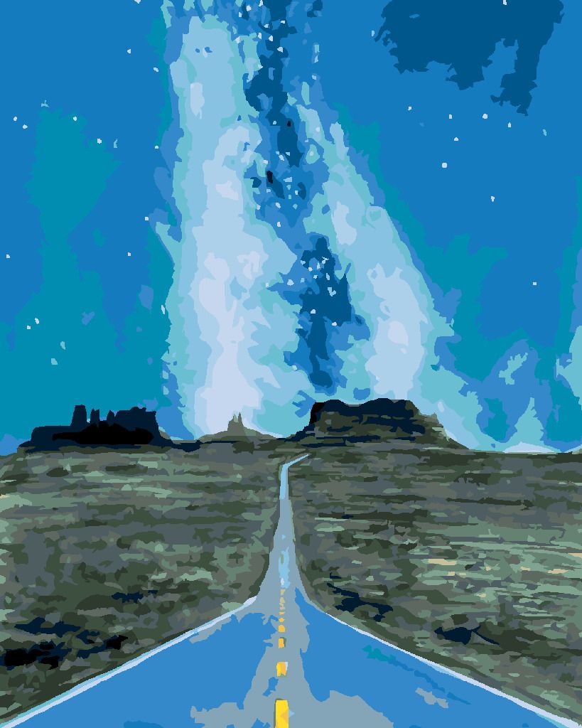 zuty Malování podle čísel - GRAND CANYON S GALAXIÍ - Rozměr: 40x50 cm, Rámování: Varianta: vypnuté plátno na rám - obrázek 3