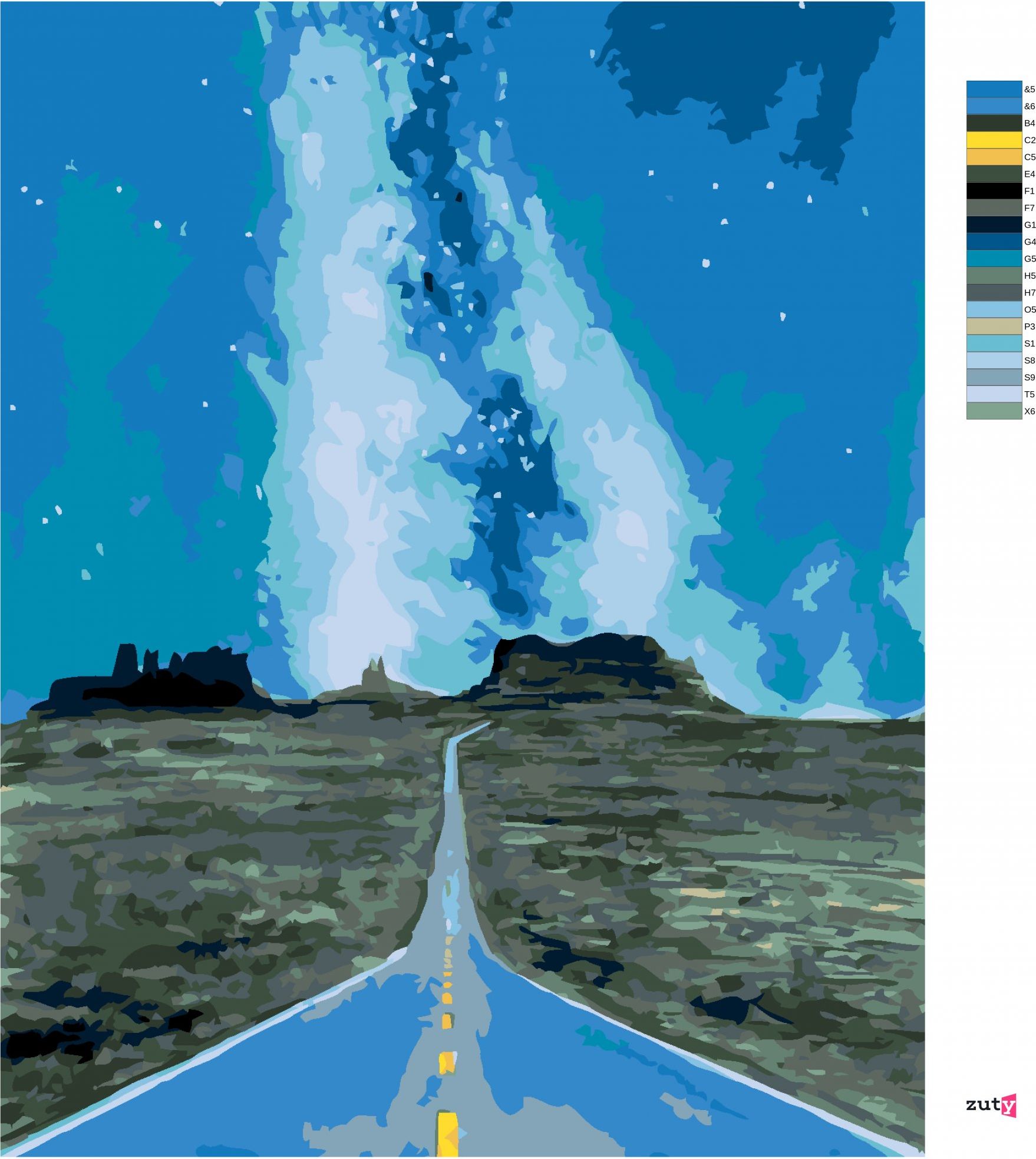 zuty Malování podle čísel - GRAND CANYON S GALAXIÍ - Rozměr: 40x50 cm, Rámování: Varianta: vypnuté plátno na rám - obrázek 8
