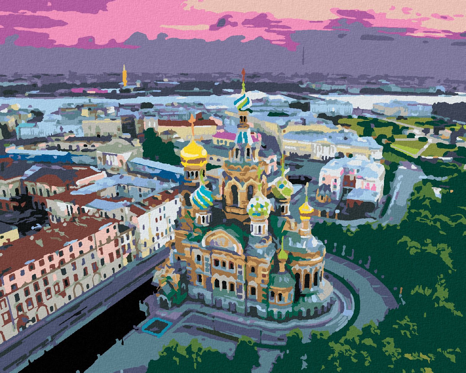 zuty Malování podle čísel - SAINT-PETERSBURG A OKOLÍ - Rozměr: 40x50 cm, Rámování: Varianta: bez rámu a bez vypnutí plátna - obrázek 1