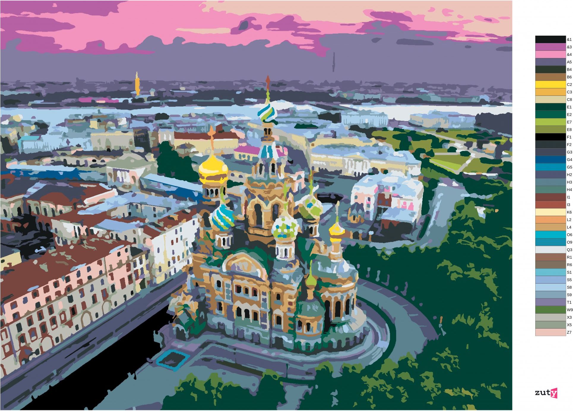 zuty Malování podle čísel - SAINT-PETERSBURG A OKOLÍ - Rozměr: 40x50 cm, Rámování: Varianta: bez rámu a bez vypnutí plátna - obrázek 10