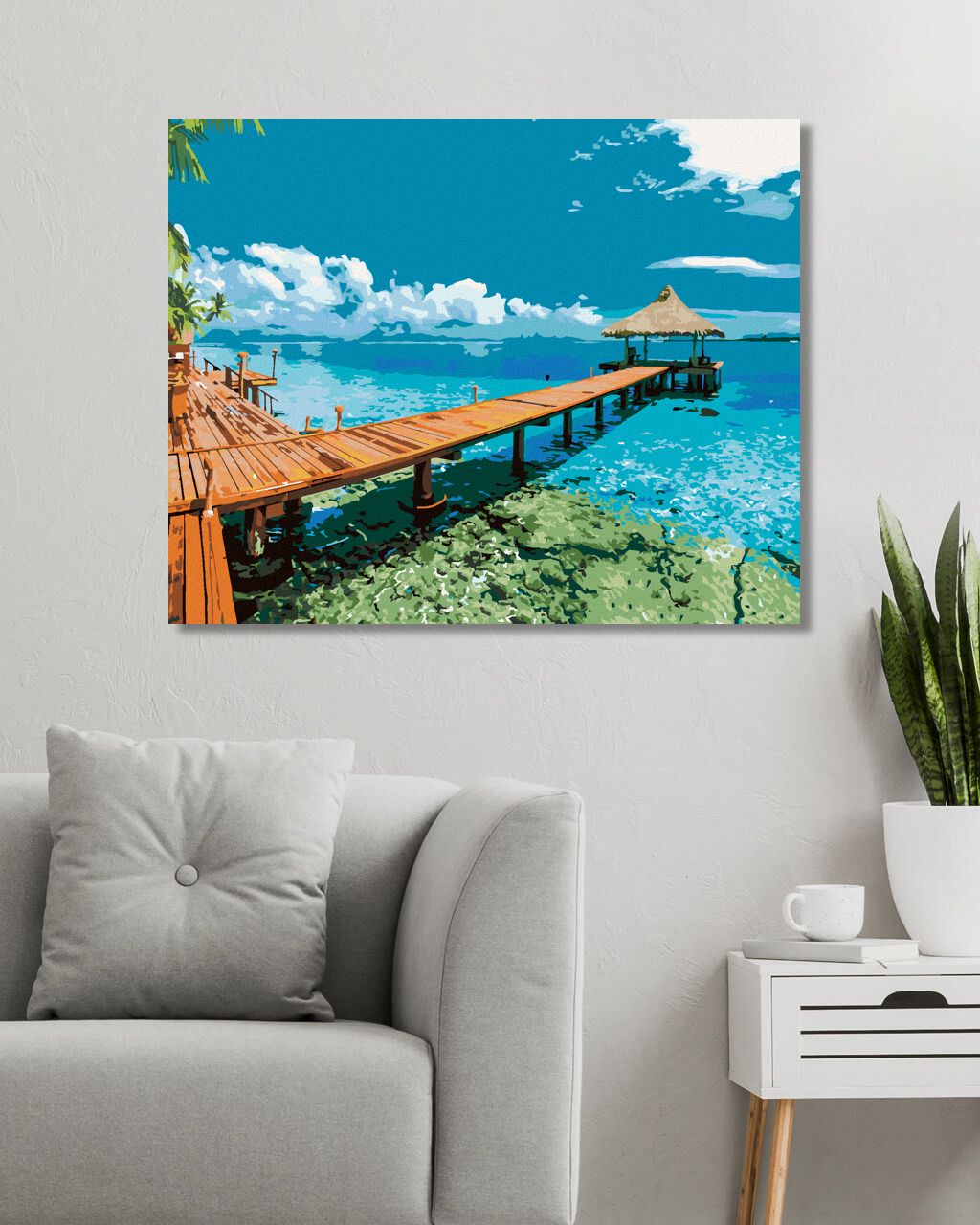 zuty Malování podle čísel - MALEDIVY - Rozměr: 40x50 cm, Rámování: Varianta: bez rámu a bez vypnutí plátna - obrázek 2