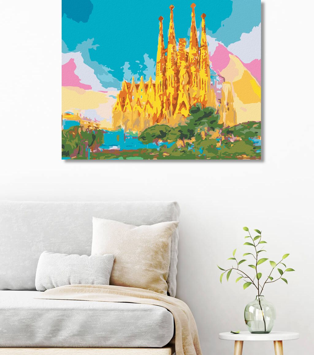 zuty Malování podle čísel - DUHOVÁ SAGRADA FAMILIA - Rozměr: 40x50 cm, Rámování: Varianta: bez rámu a bez vypnutí plátna - obrázek 8