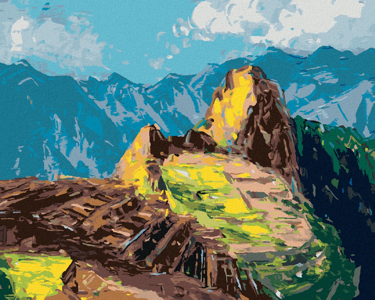 zuty Malování podle čísel - MACHU-PICCHU V PERU - Rozměr: 40x50 cm, Rámování: Varianta: vypnuté plátno na rám - obrázek 1