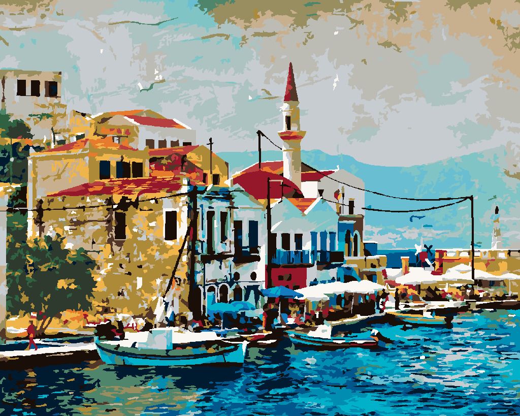 zuty Malování podle čísel - KRÁSNÉ KASTELORIZO BAY V ŘECKU - Rozměr: 40x50 cm, Rámování: Varianta: bez rámu a bez vypnutí plátna - obrázek 10