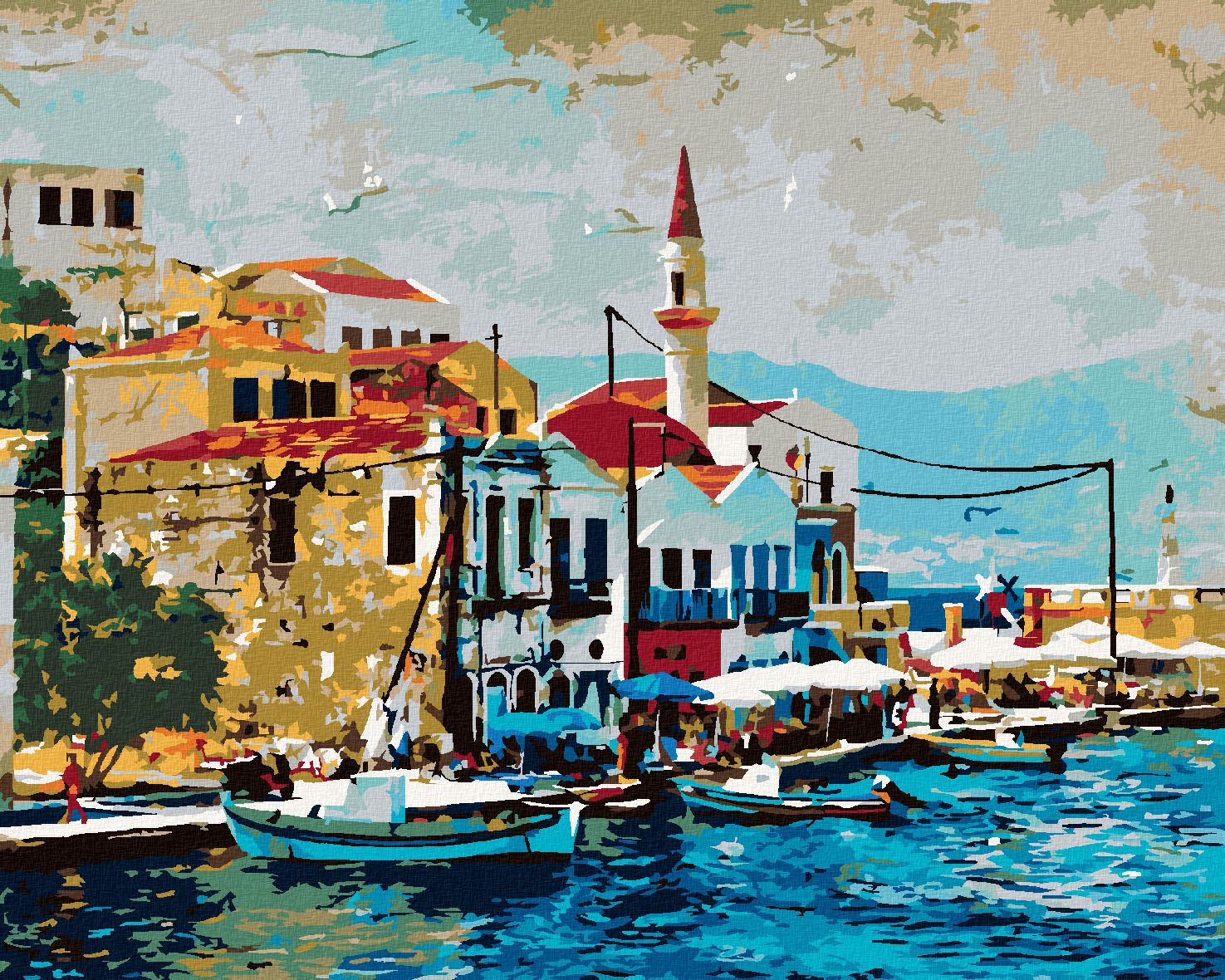 zuty Malování podle čísel - KRÁSNÉ KASTELORIZO BAY V ŘECKU - Rozměr: 40x50 cm, Rámování: Varianta: vypnuté plátno na rám - obrázek 1