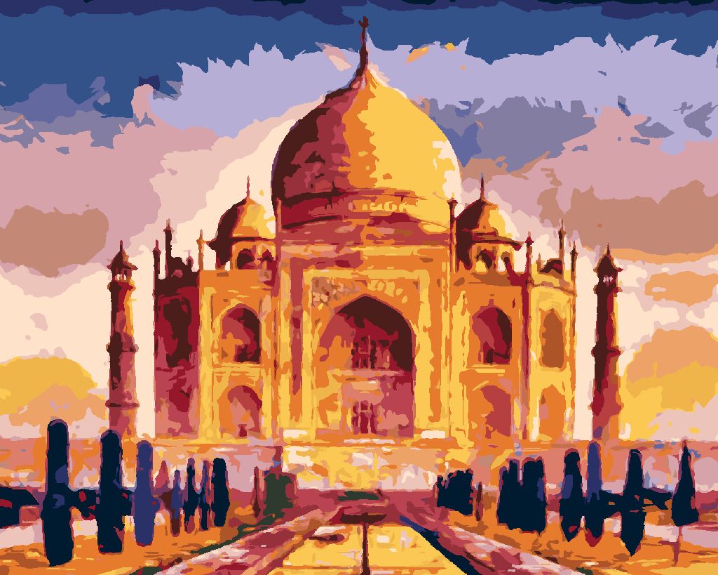 zuty Malování podle čísel - TAJ MAHAL - Rozměr: 40x50 cm, Rámování: Varianta: vypnuté plátno na rám - obrázek 7
