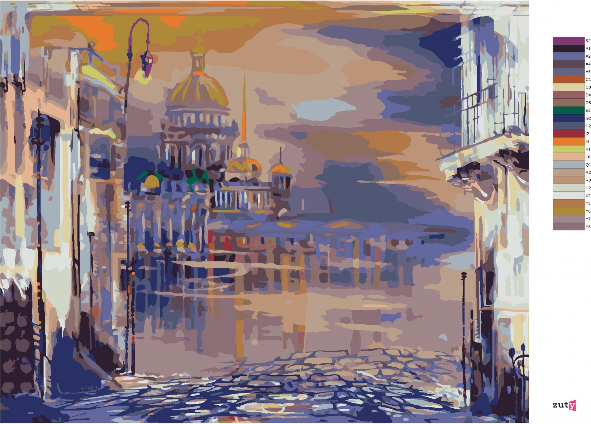 zuty Malování podle čísel - KOSTEL V SAINT-PETERSBURGU - Rozměr: 40x50 cm, Rámování: Varianta: bez rámu a bez vypnutí plátna - obrázek 2