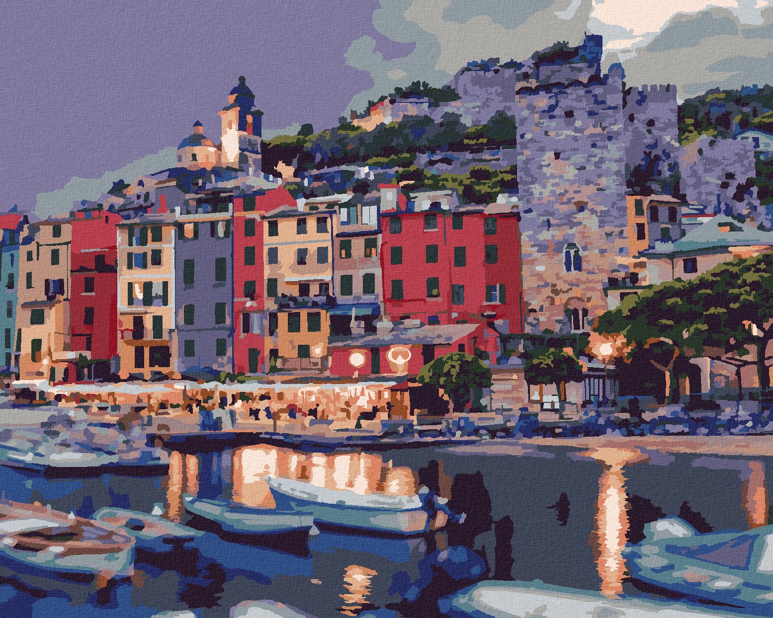 zuty Malování podle čísel - PORTOVENERE V ITÁLII - Rozměr: 40x50 cm, Rámování: Varianta: vypnuté plátno na rám - obrázek 1