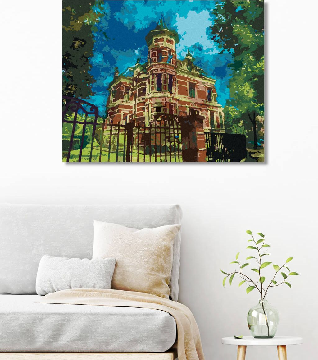 zuty Malování podle čísel - ANTICKÁ ČERVENÁ VILA V AMSTERDAMU - Rozměr: 40x50 cm, Rámování: Varianta: vypnuté plátno na rám - obrázek 10