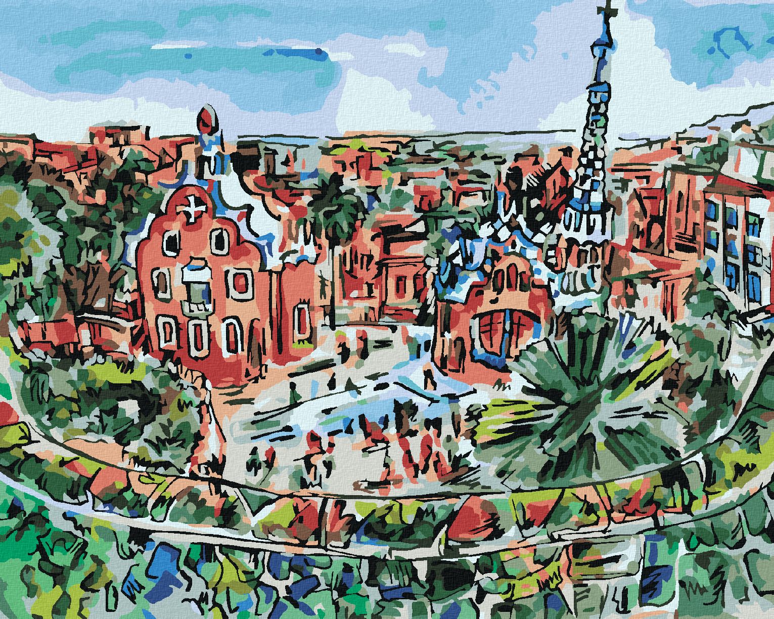 zuty Malování podle čísel - BAREVNÁ BARCELONA - Rozměr: 40x50 cm, Rámování: Varianta: vypnuté plátno na rám - obrázek 1