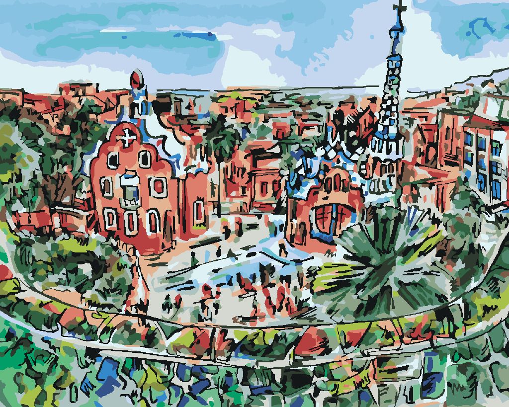 zuty Malování podle čísel - BAREVNÁ BARCELONA - Rozměr: 40x50 cm, Rámování: Varianta: vypnuté plátno na rám - obrázek 3