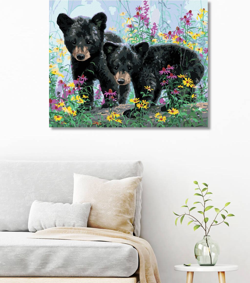 zuty Malování podle čísel - MLÁĎATA MEDVĚDA V KVĚTINÁCH (ABRAHAM HUNTER) - Rozměr: 40x50 cm, Rámování: Varianta: bez rámu a bez vypnutí plátna - obrázek 10