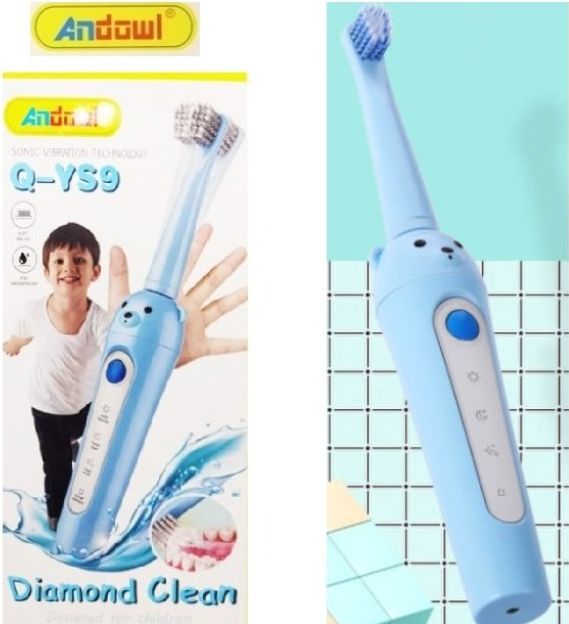 Dudlu Dobíjecí dětský zubní elektrický kartáček TEDDY BEAR - modrý - obrázek 5