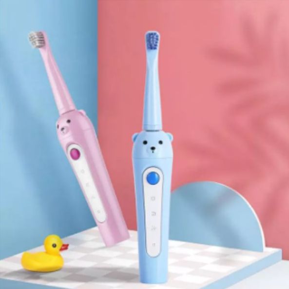 Dudlu Dobíjecí dětský zubní elektrický kartáček TEDDY BEAR - modrý - obrázek 6