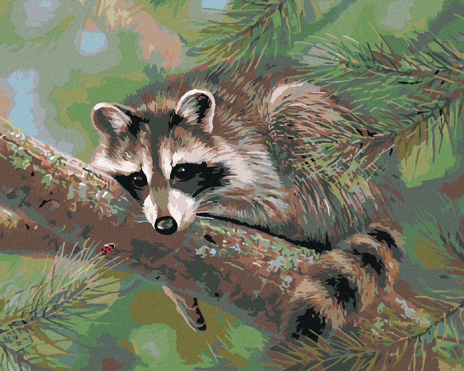 zuty Malování podle čísel - MÝVAL LEŽÍCÍ NA VĚTVI (ABRAHAM HUNTER) - Rozměr: 40x50 cm, Rámování: Varianta: vypnuté plátno na rám - obrázek 1