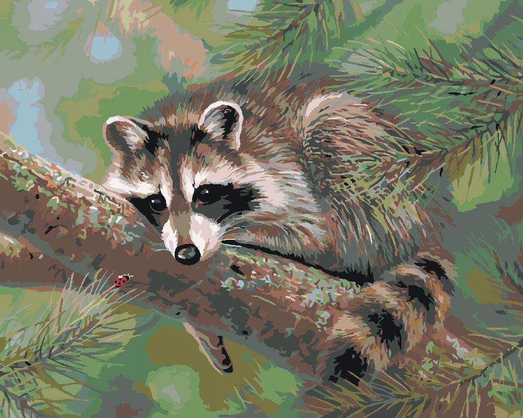 zuty Malování podle čísel - MÝVAL LEŽÍCÍ NA VĚTVI (ABRAHAM HUNTER) - Rozměr: 40x50 cm, Rámování: Varianta: vypnuté plátno na rám - obrázek 8