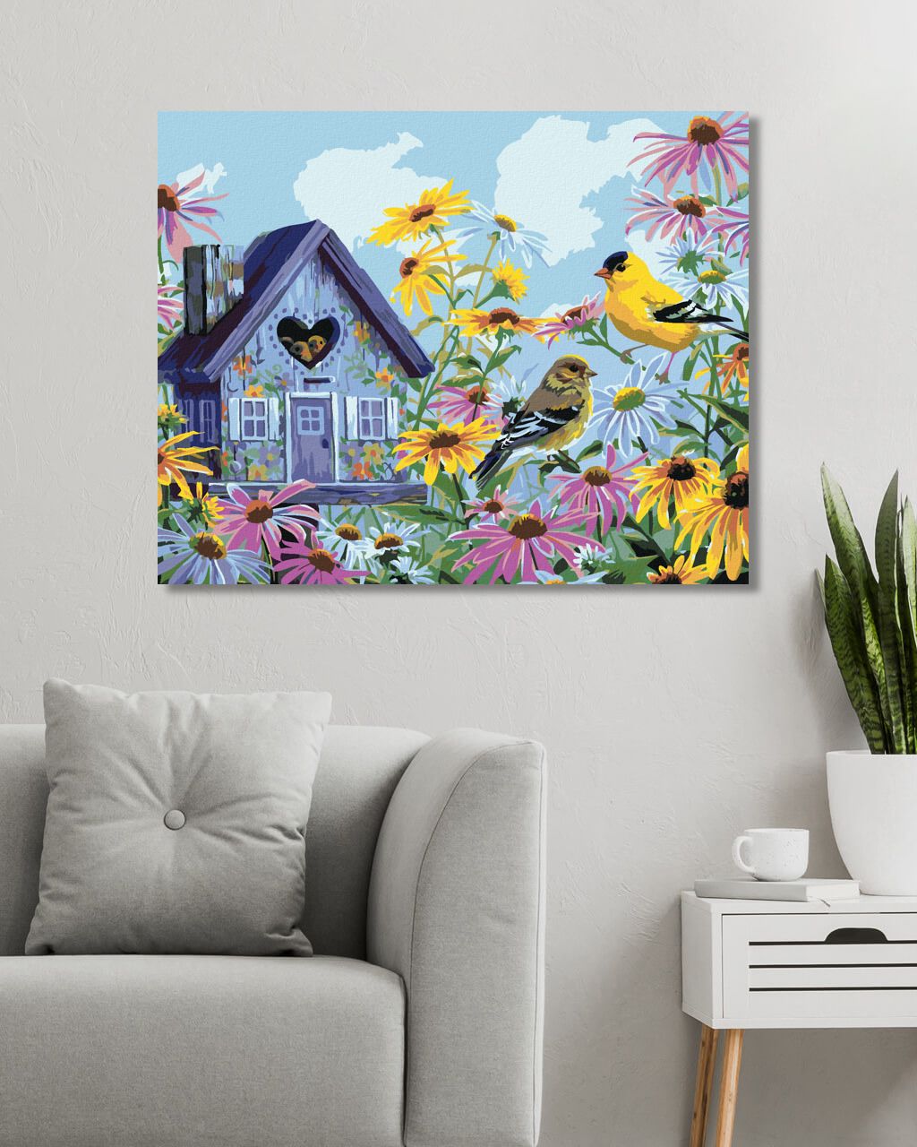 zuty Malování podle čísel - PTÁK, MLÁĎATA V BUDCE A KVĚTINY (ABRAHAM HUNTER) - Rozměr: 40x50 cm, Rámování: Varianta: vypnuté plátno na rám - obrázek 10