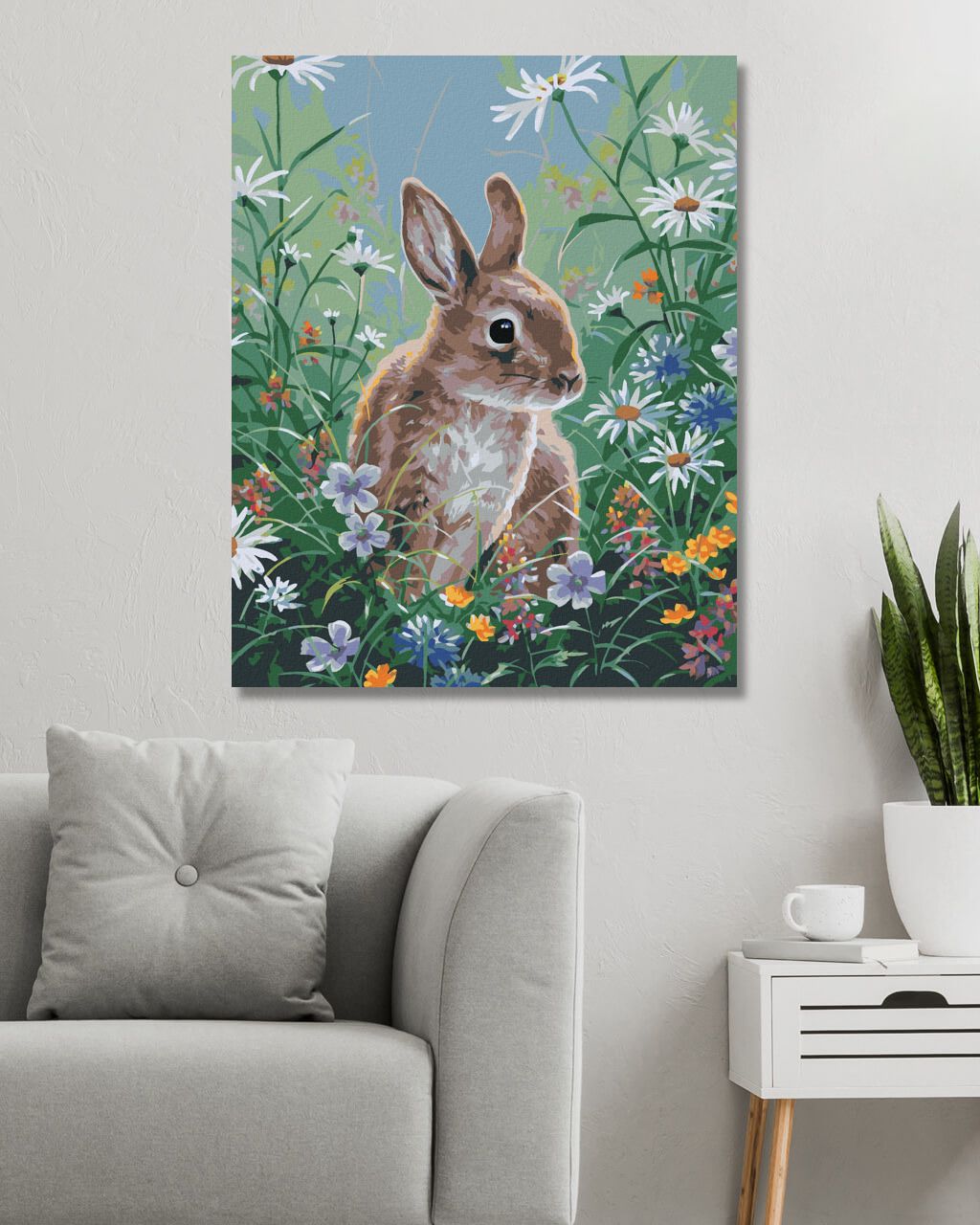 zuty Malování podle čísel - KRÁLÍK A JARNÍ KVĚTINY (ABRAHAM HUNTER) - Rozměr: 40x50 cm, Rámování: Varianta: vypnuté plátno na rám - obrázek 8