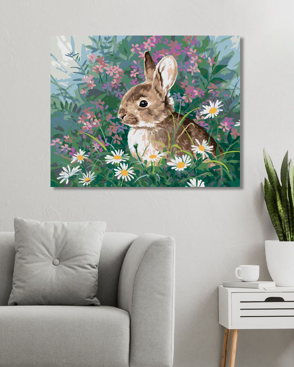 zuty Malování podle čísel - KRÁLÍK V KVĚTINÁCH (ABRAHAM HUNTER) - Rozměr: 40x50 cm, Rámování: Varianta: vypnuté plátno na rám - obrázek 8