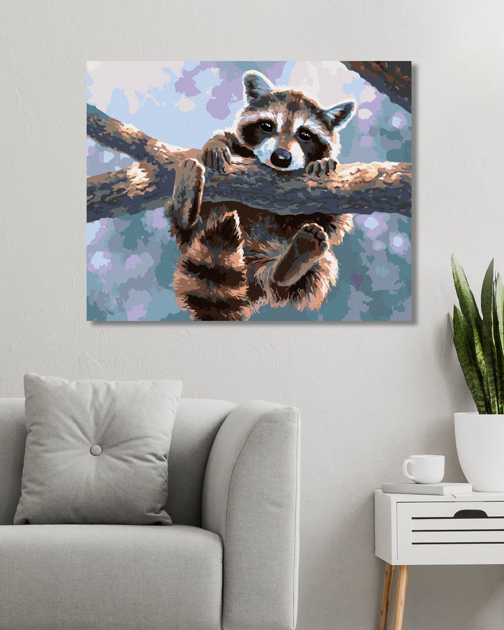 zuty Malování podle čísel - MÝVAL VISÍCÍ NA VĚTVI (ABRAHAM HUNTER) - Rozměr: 40x50 cm, Rámování: Varianta: bez rámu a bez vypnutí plátna - obrázek 2