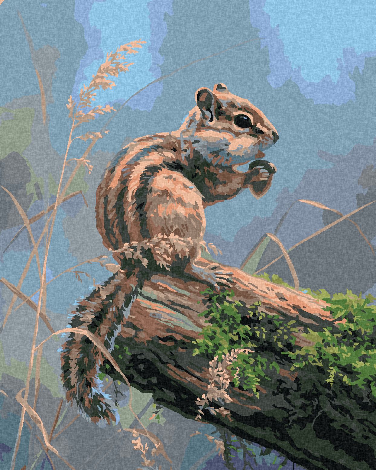 zuty Malování podle čísel - ČIPMUNK S ŽALUDEM (ABRAHAM HUNTER) - Rozměr: 40x50 cm, Rámování: Varianta: bez rámu a bez vypnutí plátna - obrázek 1
