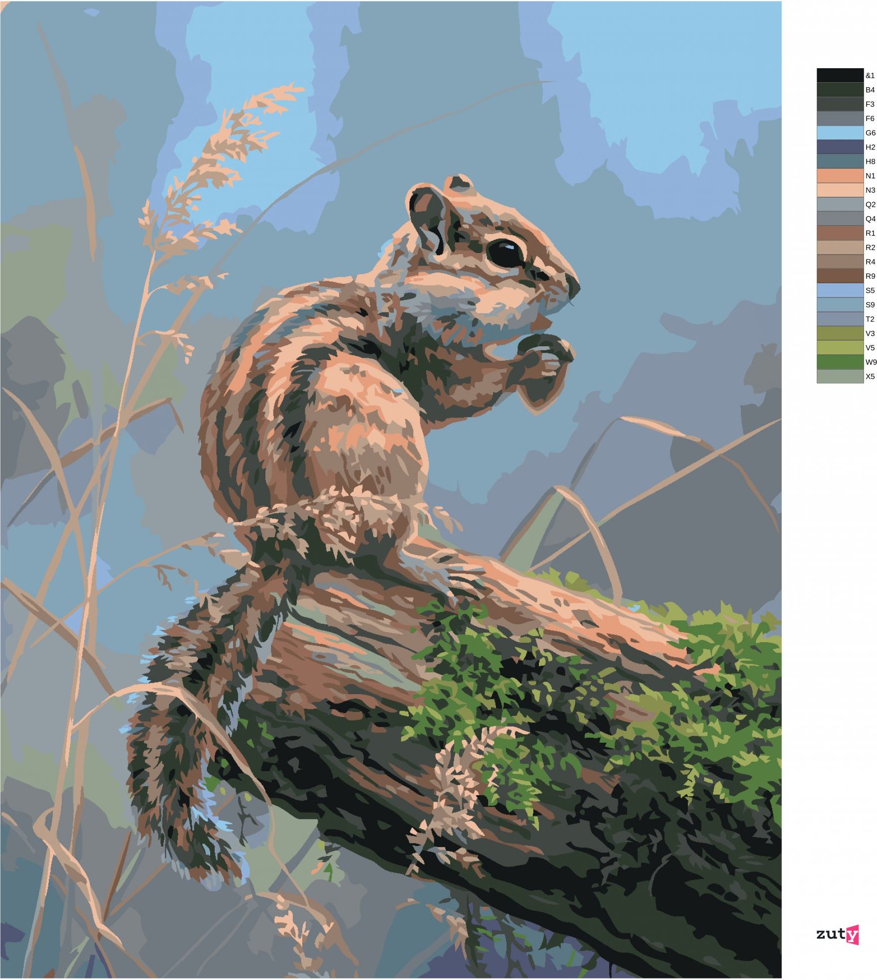 zuty Malování podle čísel - ČIPMUNK S ŽALUDEM (ABRAHAM HUNTER) - Rozměr: 40x50 cm, Rámování: Varianta: vypnuté plátno na rám - obrázek 10