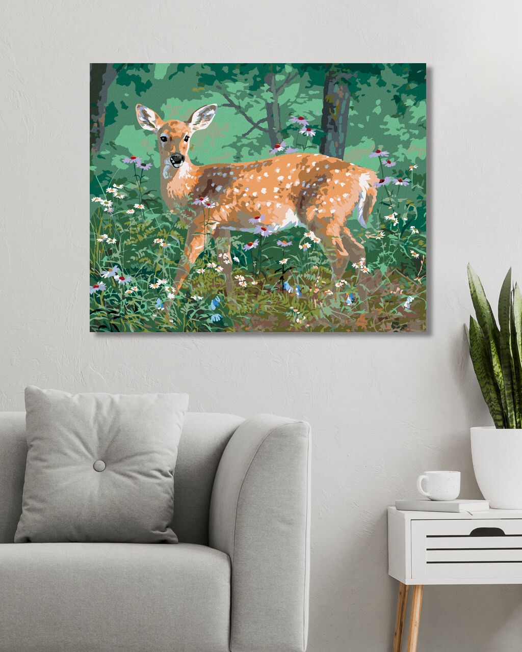zuty Malování podle čísel - SRNA A KVÍTÍ (ABRAHAM HUNTER) - Rozměr: 40x50 cm, Rámování: Varianta: vypnuté plátno na rám - obrázek 2