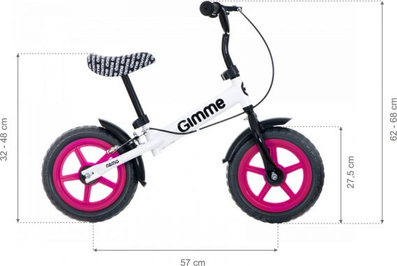 GIMME Balanční odrážedlo s brzdou Nemo -růžová - obrázek 7