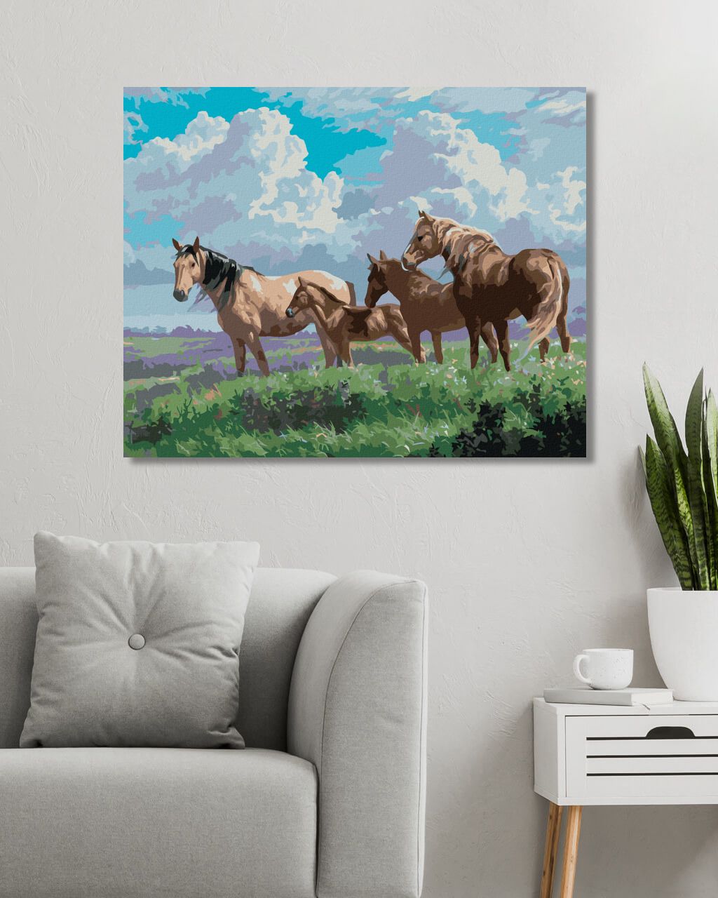zuty Malování podle čísel - KONĚ A HŘÍBĚ NA LOUCE (ABRAHAM HUNTER) - Rozměr: 40x50 cm, Rámování: Varianta: bez rámu a bez vypnutí plátna - obrázek 5