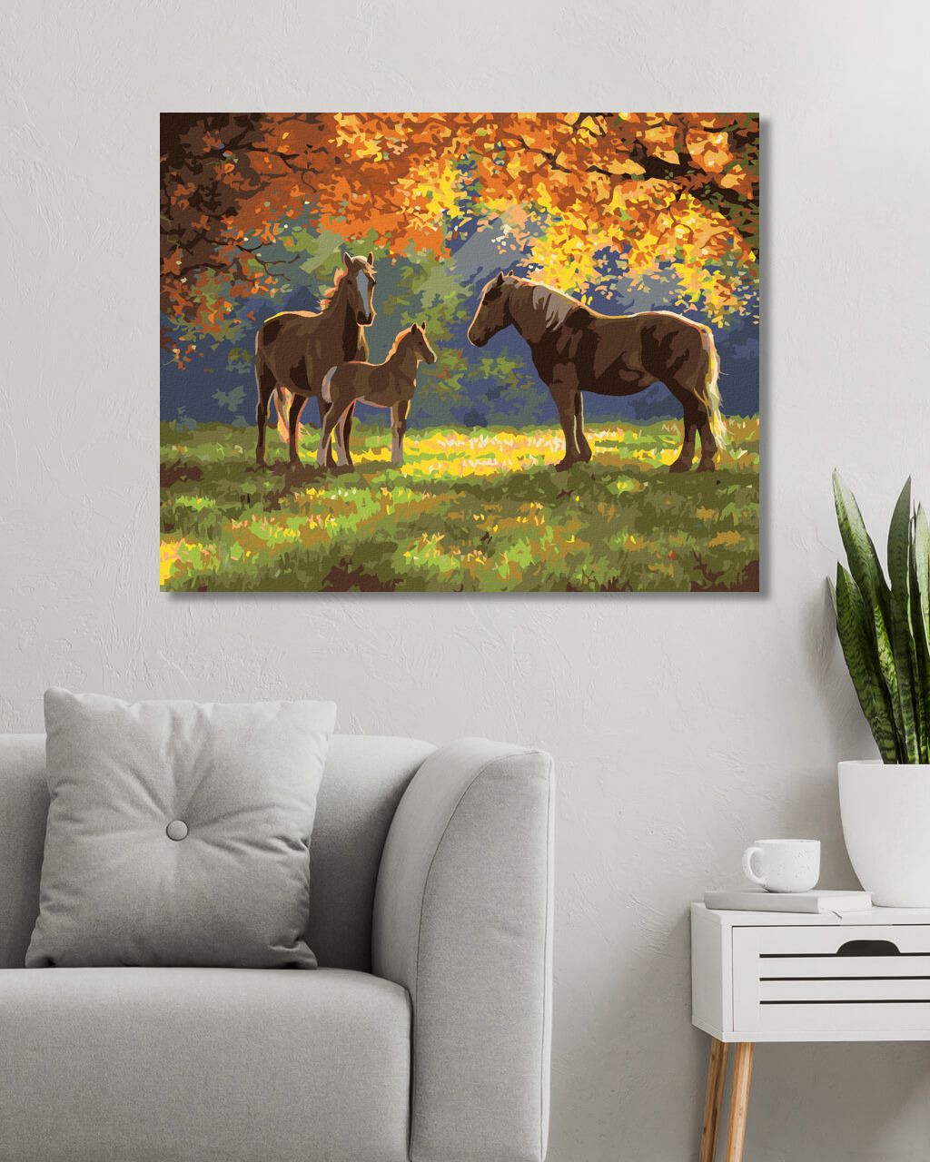 zuty Malování podle čísel - KONĚ A HŘÍBĚ NA JAŘE (ABRAHAM HUNTER) - Rozměr: 40x50 cm, Rámování: Varianta: vypnuté plátno na rám - obrázek 9
