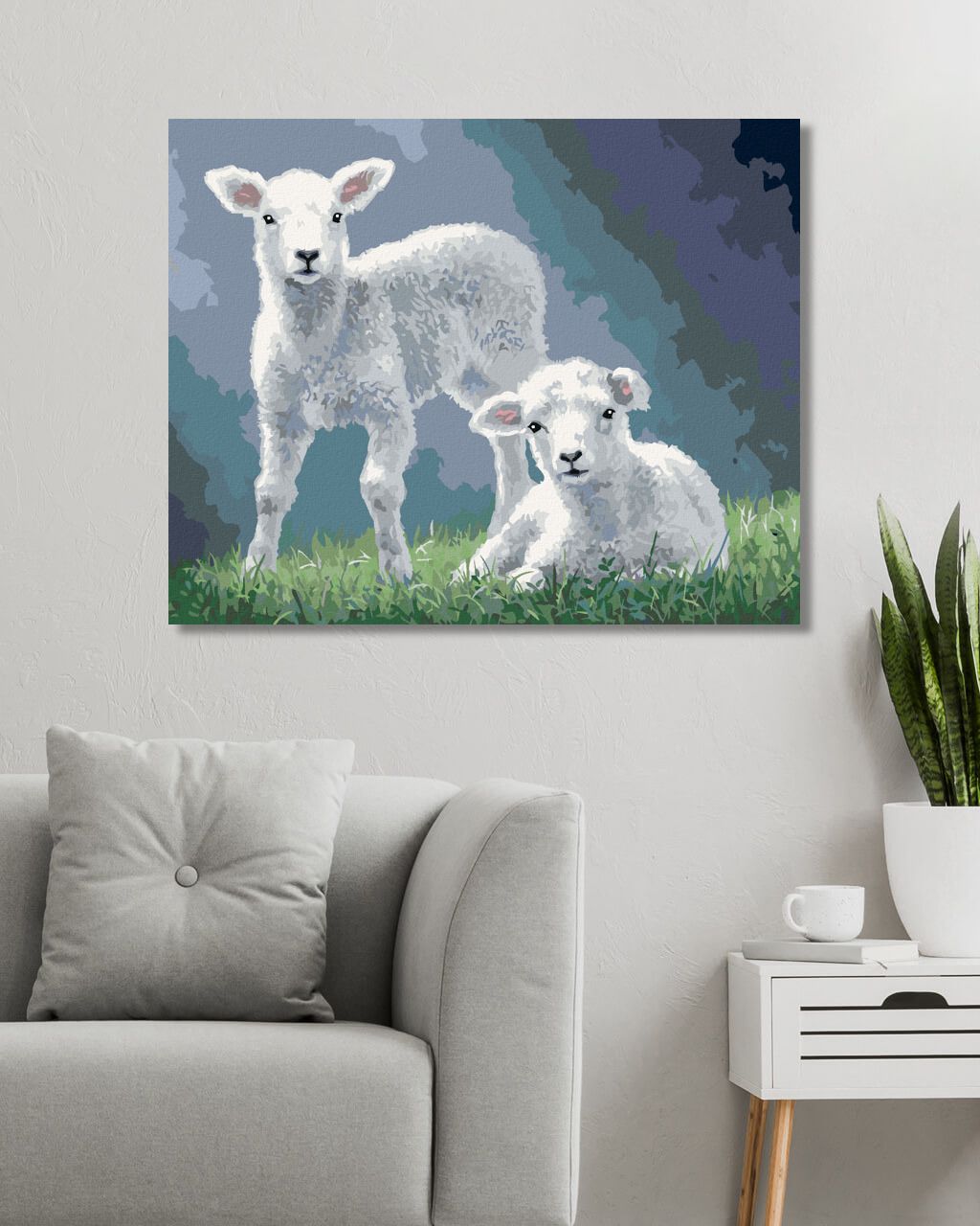 zuty Malování podle čísel - JEHNĚ V TRÁVĚ (ABRAHAM HUNTER) - Rozměr: 40x50 cm, Rámování: Varianta: vypnuté plátno na rám - obrázek 10