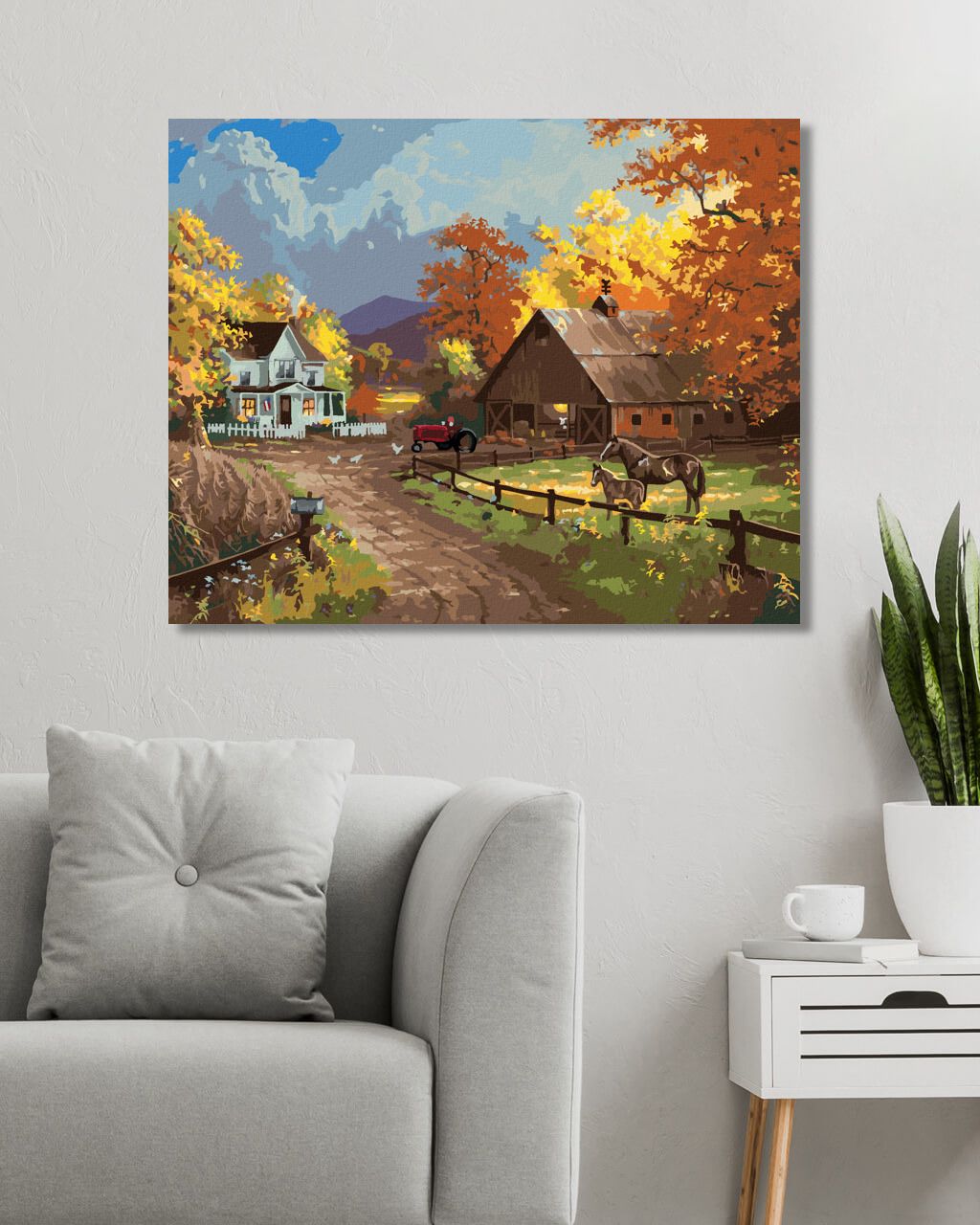 zuty Malování podle čísel - STATEK NA PODZIM (ABRAHAM HUNTER) - Rozměr: 40x50 cm, Rámování: Varianta: vypnuté plátno na rám - obrázek 6
