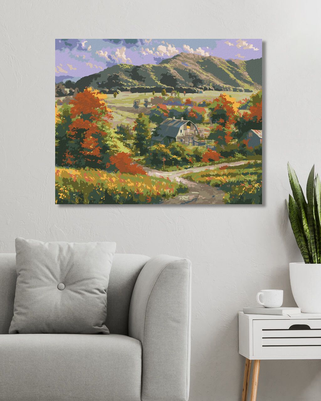 zuty Malování podle čísel - STATEK V ÚDOLÍ A HORY (ABRAHAM HUNTER) - Rozměr: 40x50 cm, Rámování: Varianta: vypnuté plátno na rám - obrázek 6