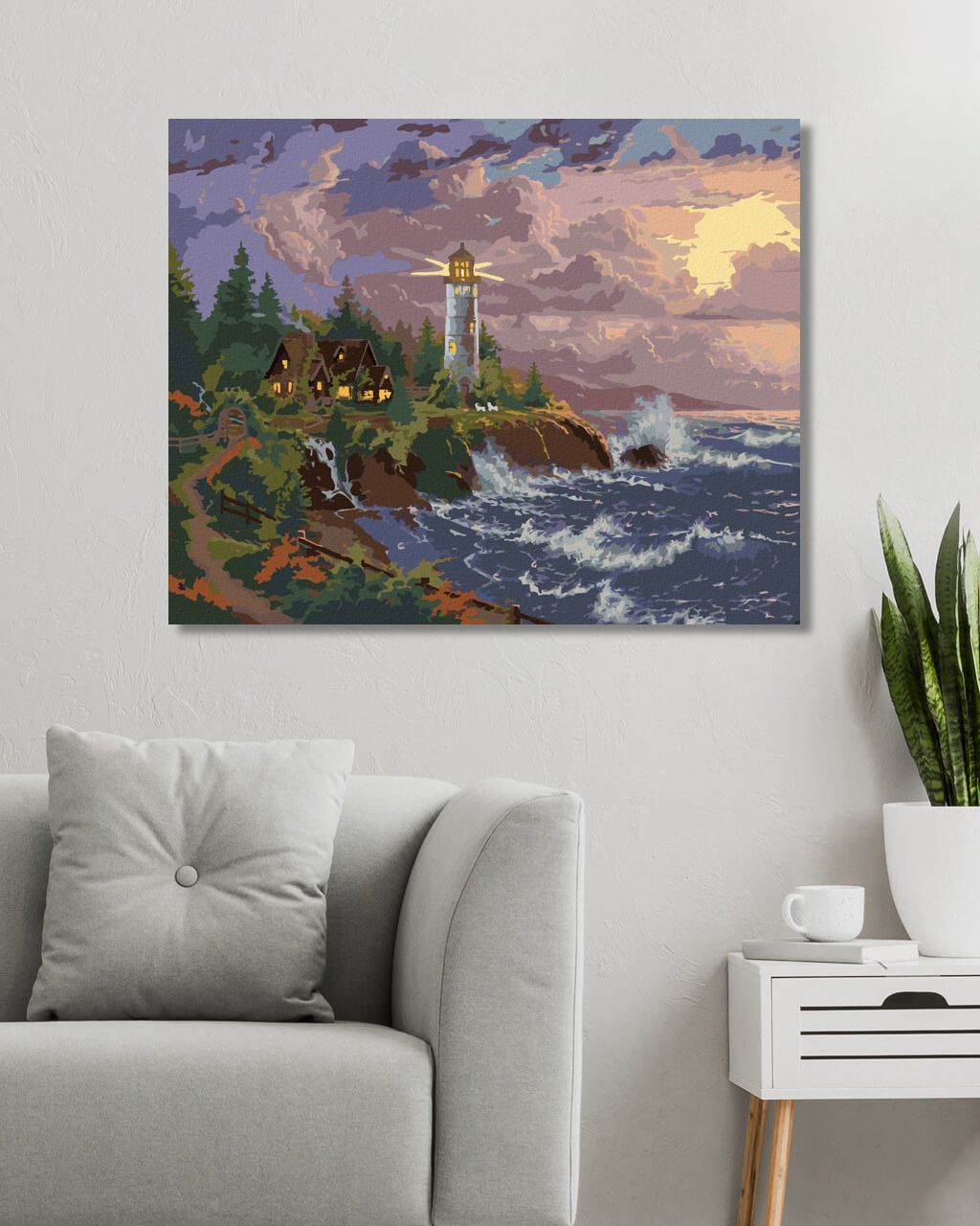 zuty Malování podle čísel - MAJÁK, MOŘE A ZÁPAD SLUNCE (ABRAHAM HUNTER) - Rozměr: 40x50 cm, Rámování: Varianta: bez rámu a bez vypnutí plátna - obrázek 17