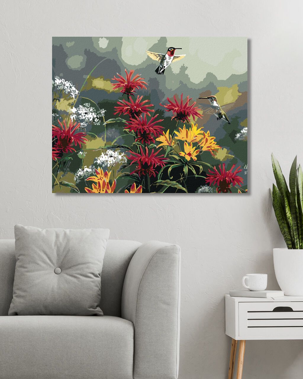zuty Malování podle čísel - KOLIBŘÍK A KVĚTINY (ABRAHAM HUNTER) - Rozměr: 40x50 cm, Rámování: Varianta: bez rámu a bez vypnutí plátna - obrázek 2