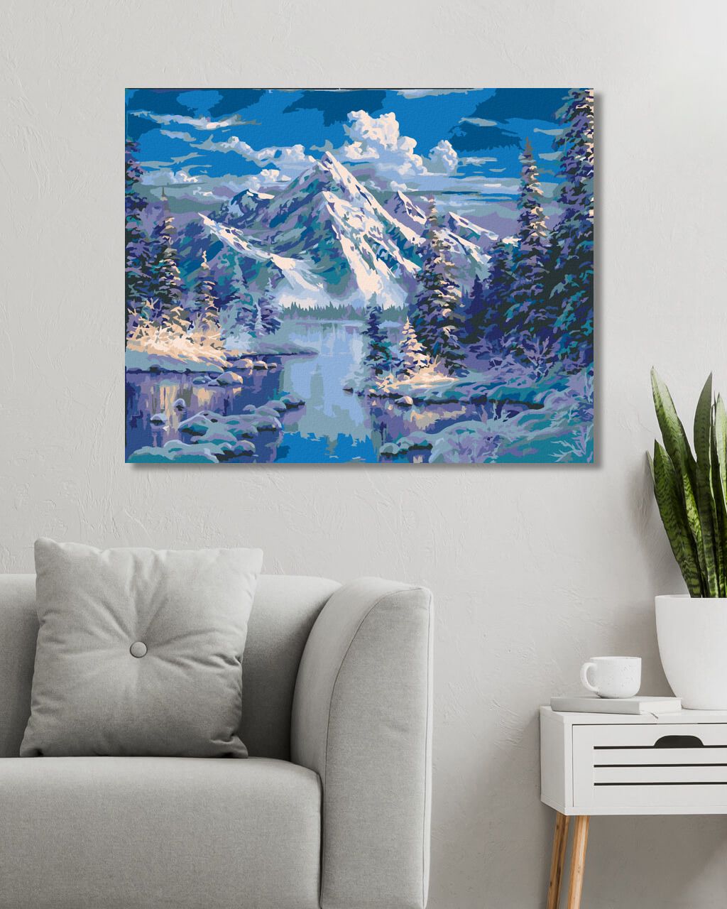 zuty Malování podle čísel - ŘEKA A HORY V ZIMĚ (ABRAHAM HUNTER) - Rozměr: 40x50 cm, Rámování: Varianta: bez rámu a bez vypnutí plátna - obrázek 8