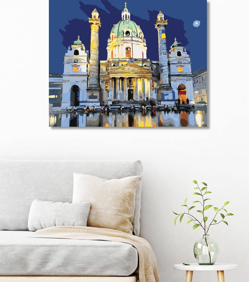 zuty Malování podle čísel - ST. CHARLES VE VÍDNI - Rozměr: 40x50 cm, Rámování: Varianta: bez rámu a bez vypnutí plátna - obrázek 2
