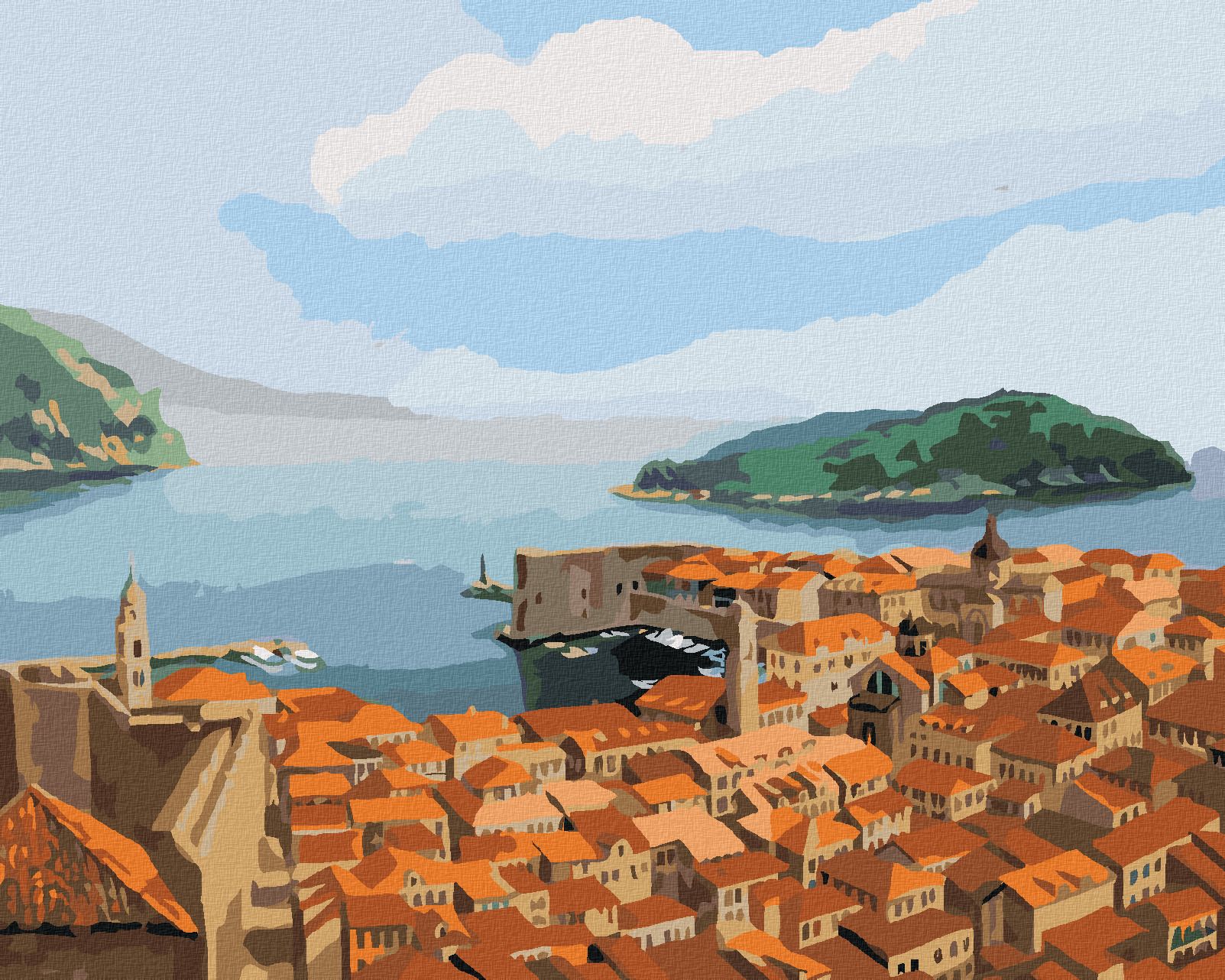 zuty Malování podle čísel - DUBROVNÍK V CHORVATSKU - Rozměr: 40x50 cm, Rámování: Varianta: vypnuté plátno na rám - obrázek 1
