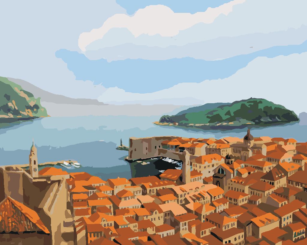 zuty Malování podle čísel - DUBROVNÍK V CHORVATSKU - Rozměr: 40x50 cm, Rámování: Varianta: vypnuté plátno na rám - obrázek 5