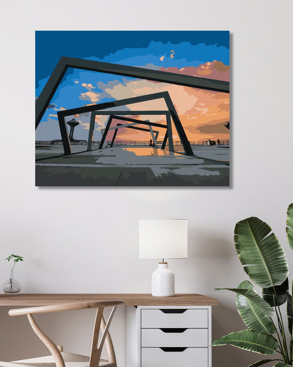 zuty Malování podle čísel - VÝCHOD SLUNCE V SAÚDSKÉ ARÁBII - Rozměr: 40x50 cm, Rámování: Varianta: vypnuté plátno na rám - obrázek 7