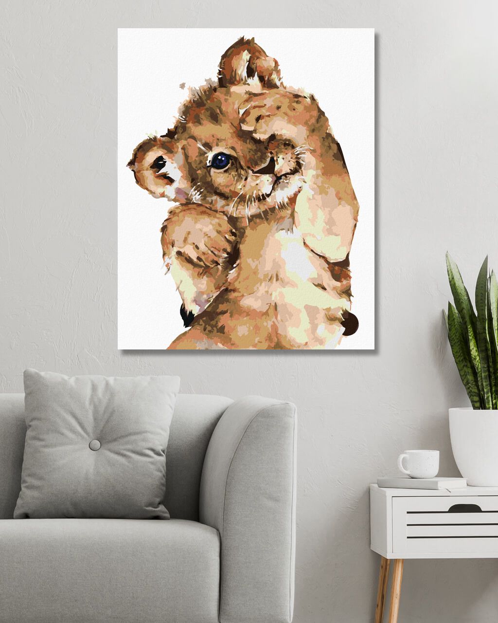zuty Malování podle čísel - STYDLIVÉ LVÍČE - Rozměr: 40x50 cm, Rámování: Varianta: bez rámu a bez vypnutí plátna - obrázek 6