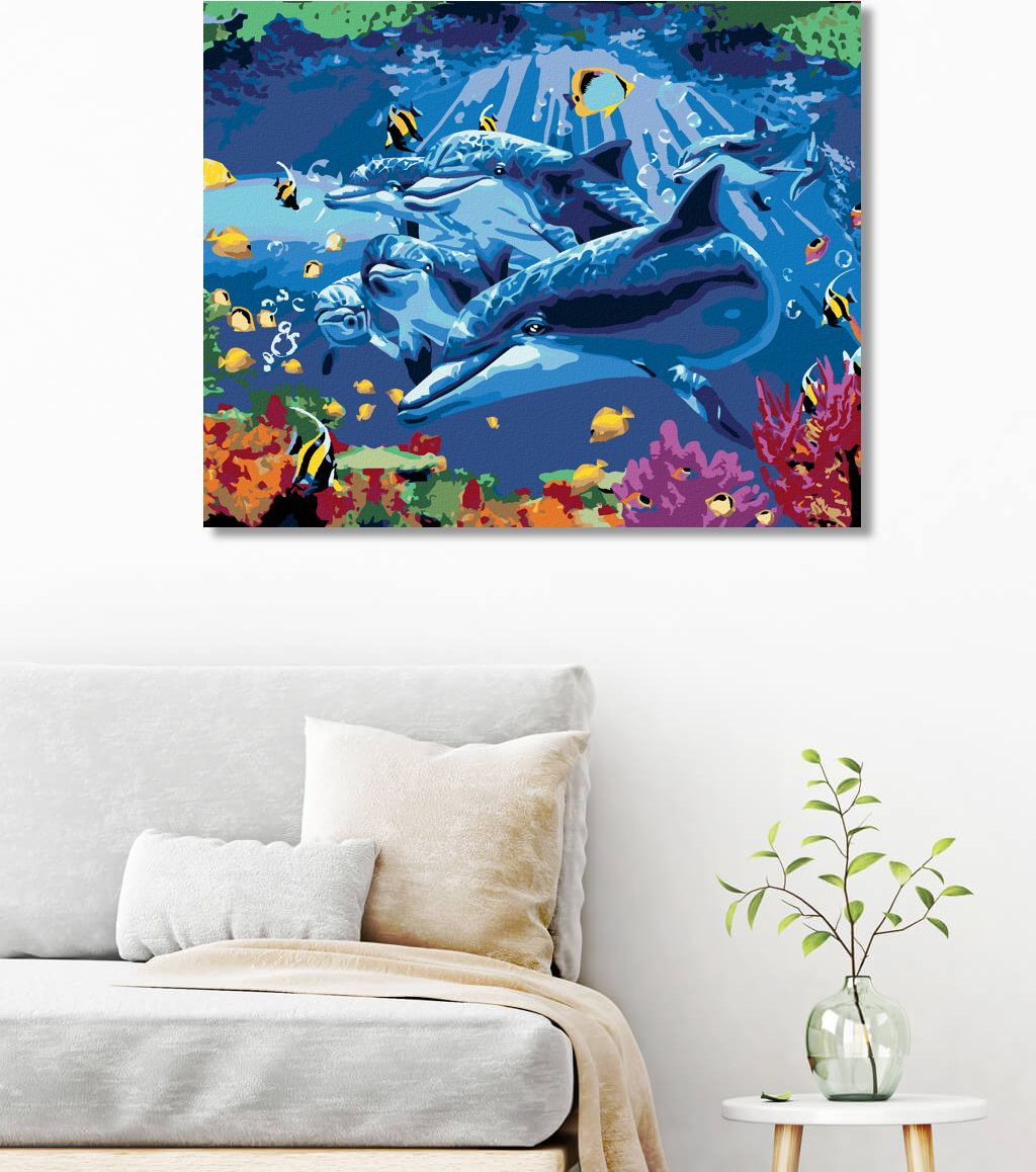 zuty Malování podle čísel - PODMOŘSKÝ SVĚT - Rozměr: 40x50 cm, Rámování: Varianta: vypnuté plátno na rám - obrázek 4